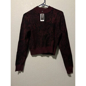 NWT Express X Negin Mirsalehi Maroon Printed Sweater Size Medium